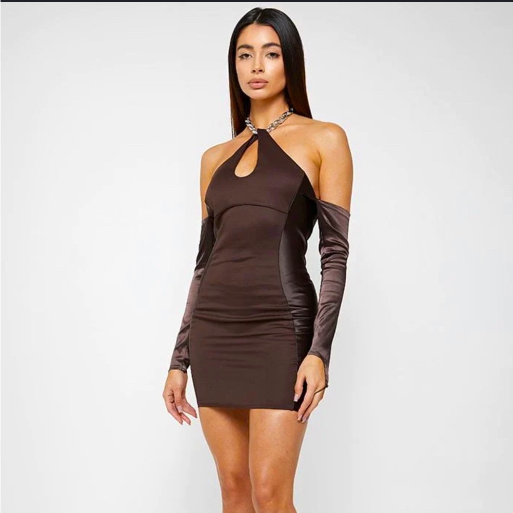 Maniere De Voir Chain Halter Dress